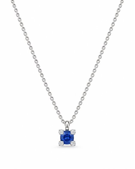 Collar Polello Mujer in Oro blanco Zaffiro blu 0.15 Ct E2968CB1ZF - E2968CB1ZF